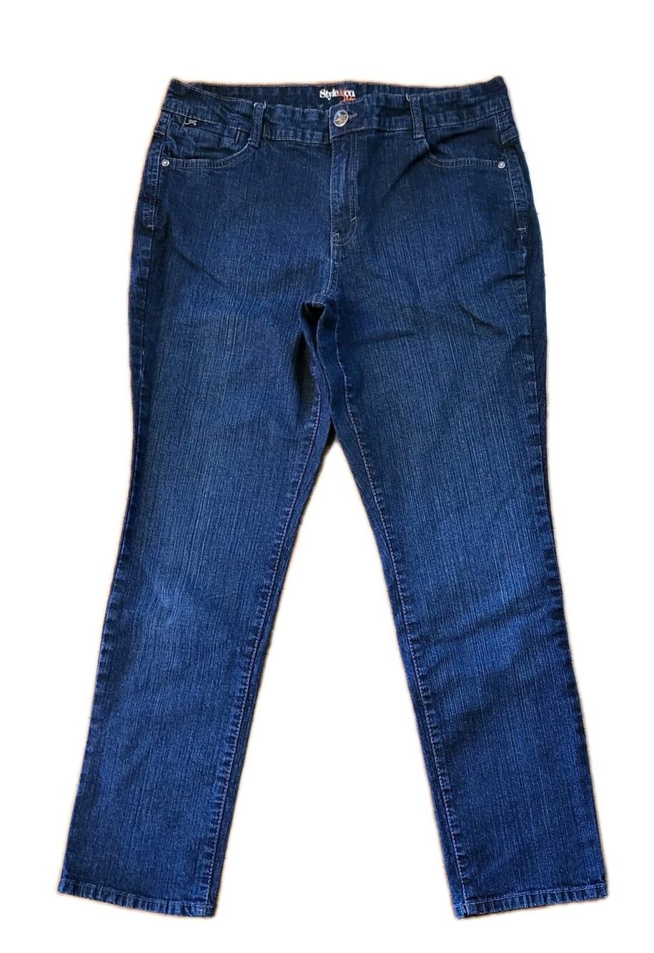 Style & Co Straight Leg Women's size 12 Dark Wash Blue Denim Jeans